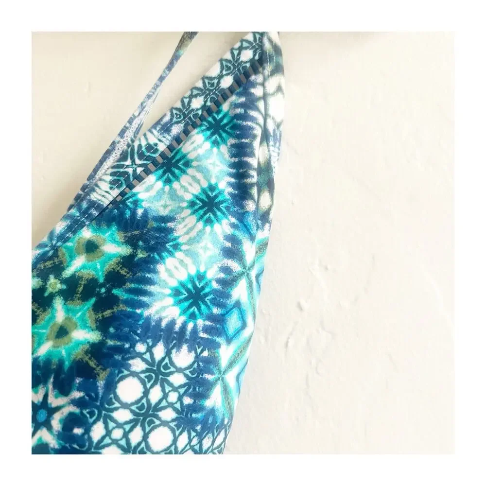 Bleu Rod Beattie One-Piece Swimsuit Size 6 Cross Strap Back Blue Motif Design